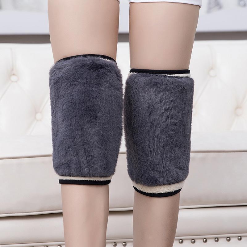 Winter Warm Knee Pads Fleece Lined Thick Cold Proof Magic Strap Joint Protection Men's Women Windproof Unisex Practical 1 Pc
