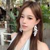 Female Vacation Style Flower Tassel Earrings