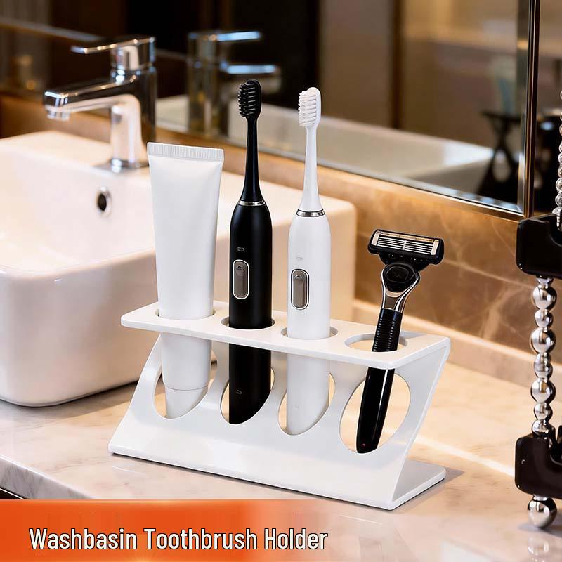 Wall-Mounted No-Drill Electric Toothbrush Cup Holder - Light Luxury Bathroom Storage Rack