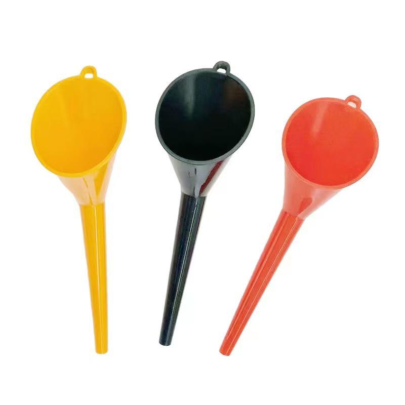 Compact Long-Spout Plastic Funnel for Motor Oil, Car Wash & Motorcycle Fueling