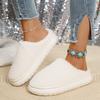 Fashion Cotton Shoes Plush Thick Bottom Fur Slippers for Women Winter Casal Indoor Shoes Flat Bottom Soft Padded Warm Casual Slides Shoe