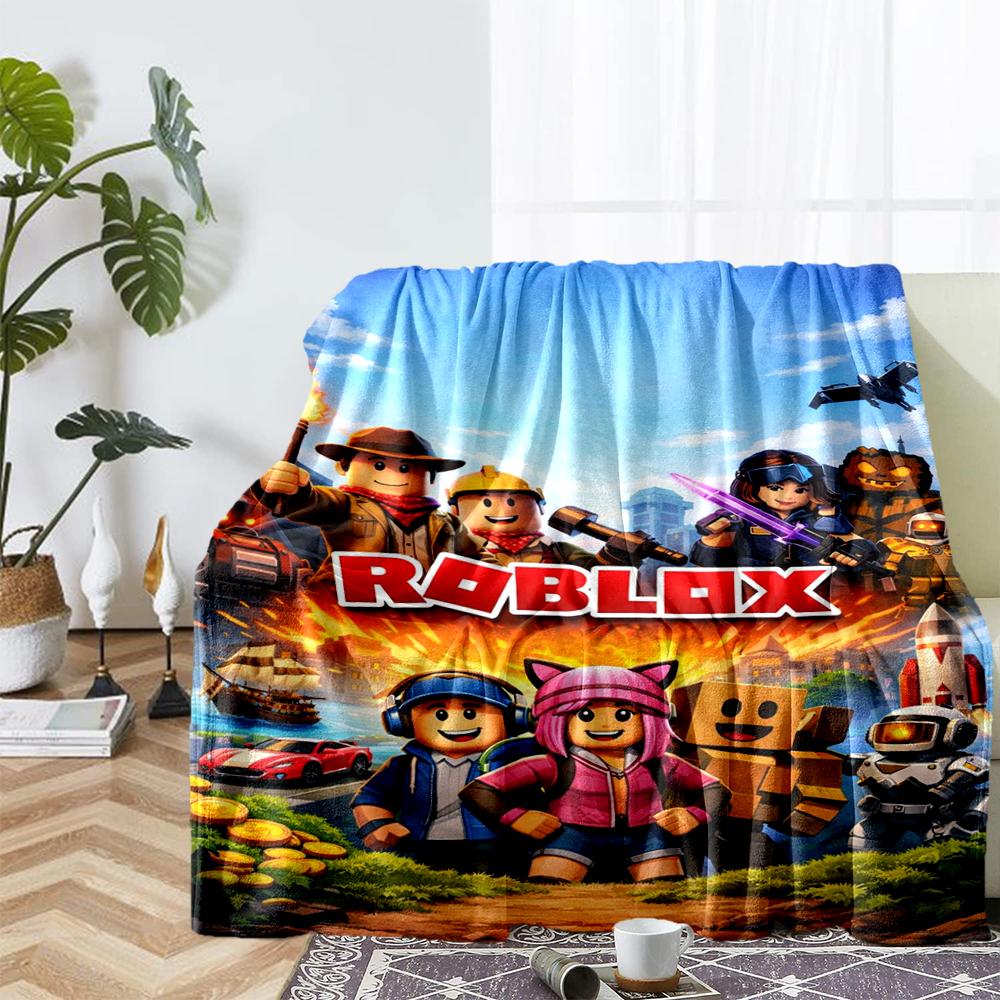Roblox Theme Printed Blanket - Perfect for Couch, Bed, Travel & Outdoor Use | Machine Washable, Cozy & Durable.