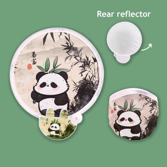 Cartoon Faltbarer Runder Fächer mit Fotografie-Reflektor Tragbar Leicht Taschenformat Outdoor Reise Camping Picknick Sommer Handfächer