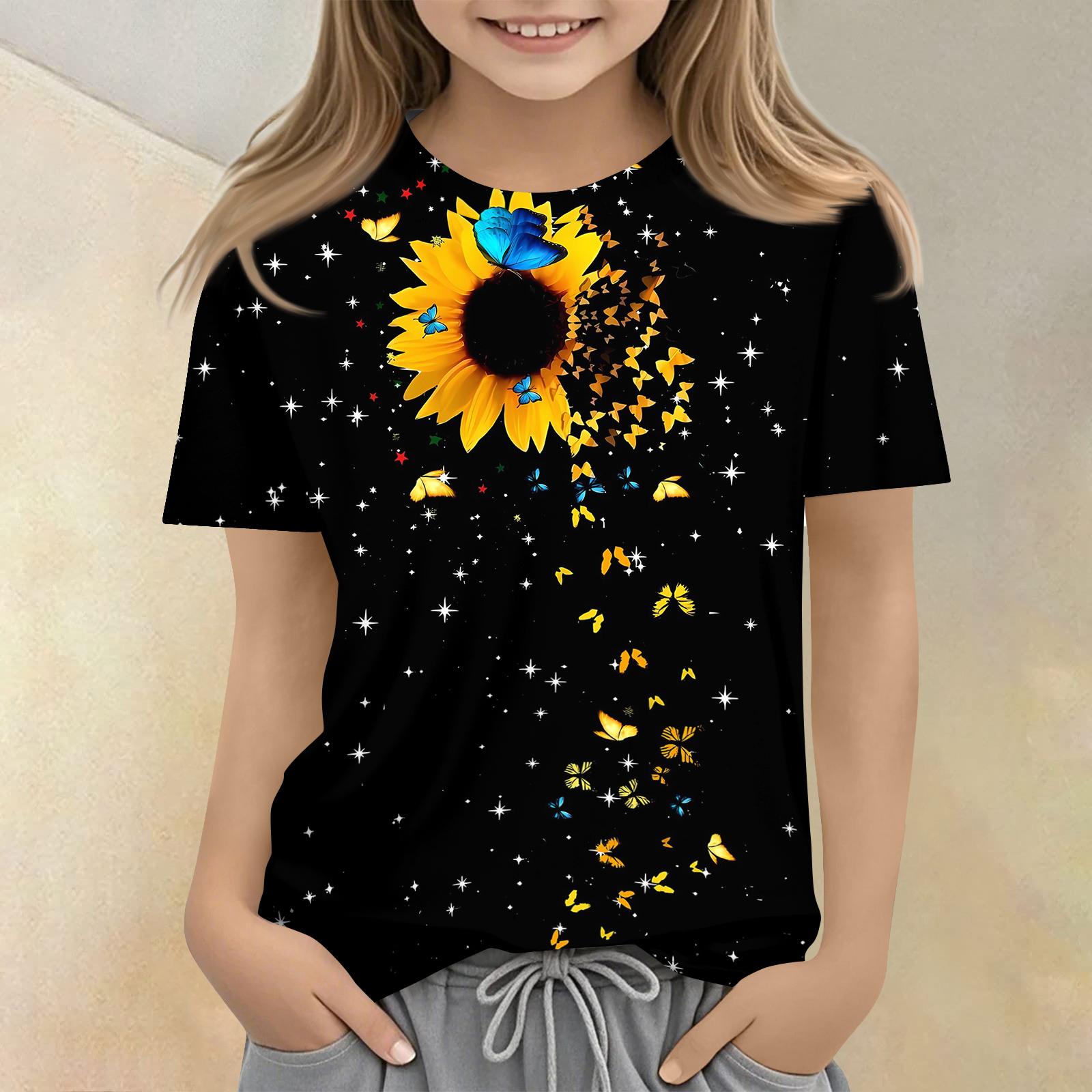 

Детская повседневная футболка с принтом, круглым вырезом и короткими рукавами. 100 чёрный