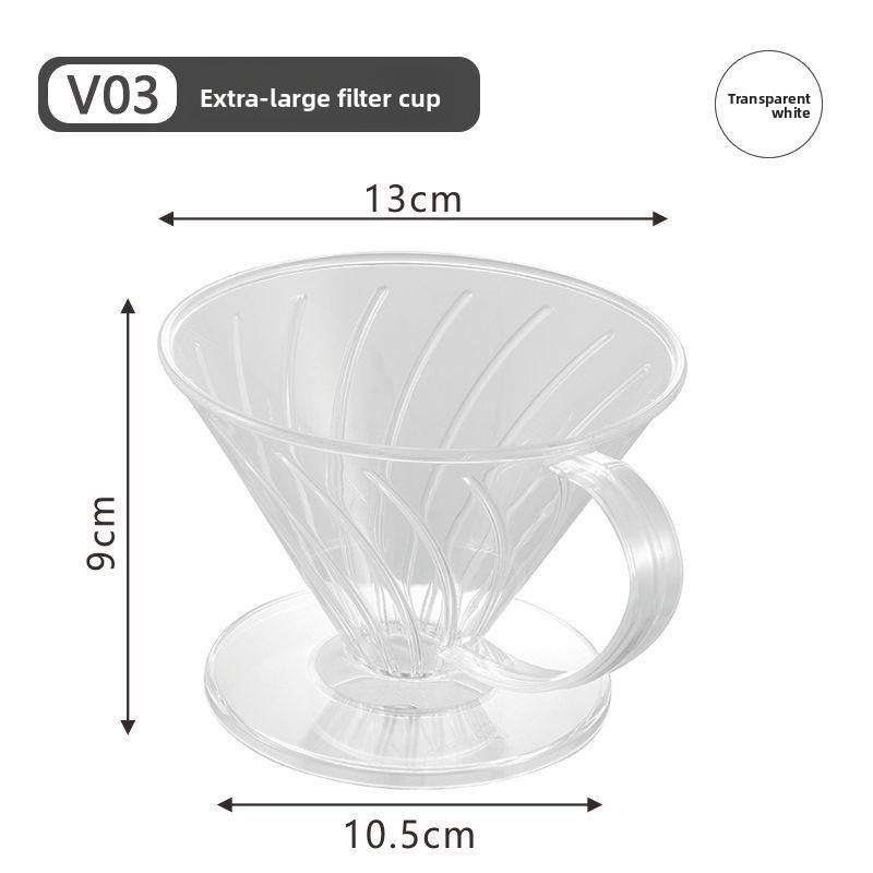 Pour Over Coffee Filter Cup V60 Plastic Dripper Funnel Reusable Manual Drip Coffee Maker Cone for Home Cafe Brewing