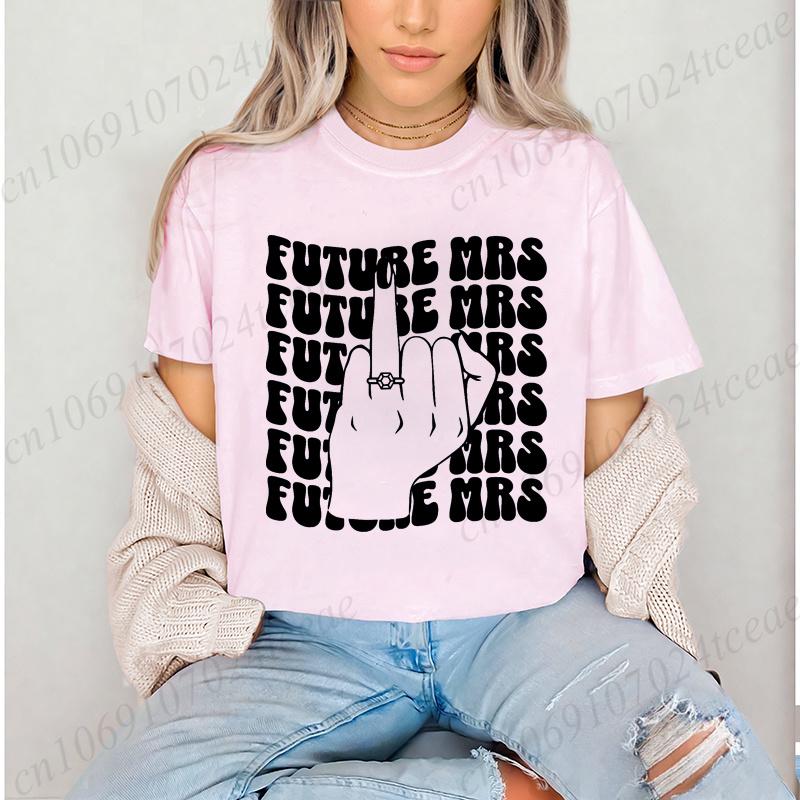 Retro Bachelorette Bride Shirt,Personalized Future Mrs Women's T-Shirts Bridal Bride To Be Tee Shirts 2026 Girls Wedding Outfit