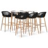 Day and Night - Day and Night High Table and Bar Stools 7 Pieces Black and White