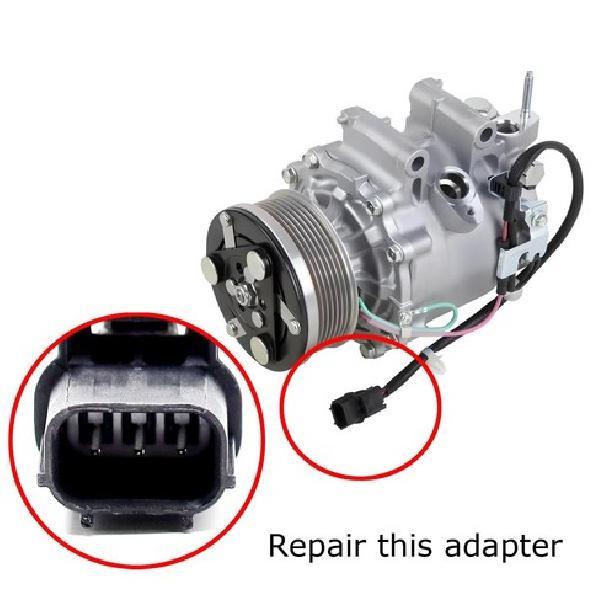 (1) Male Spare Repair Connector Plug w/ 6" Wiring For Acura/Honda AC Compressor
