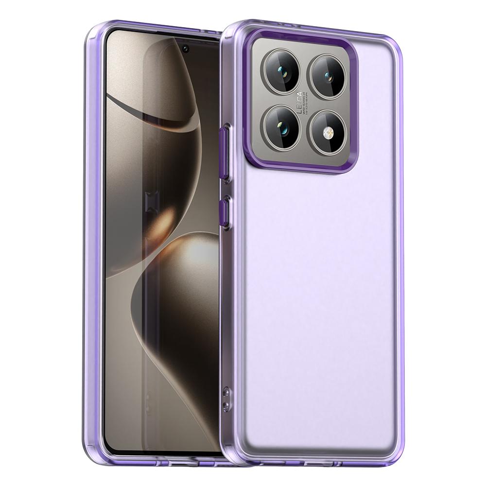 

Для Xiaomi 14T Pro Case PC+TPU+PET Matte Anti-Drop Phone Back Cover Purple