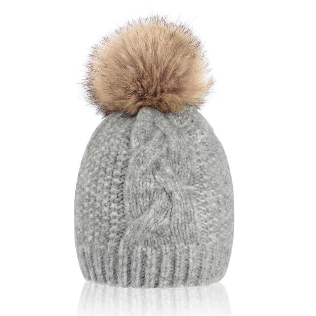 Hat Women's Winter European and American Trendy Versatile Knitted Hat Cute Hairball Outside Warm Ear Protection Ins Fashion Wool Hat
