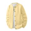 Men's Solid Color Round Neck Button Long Sleeve Cardigan Sweater Knitted Thread Fashion Casual Top