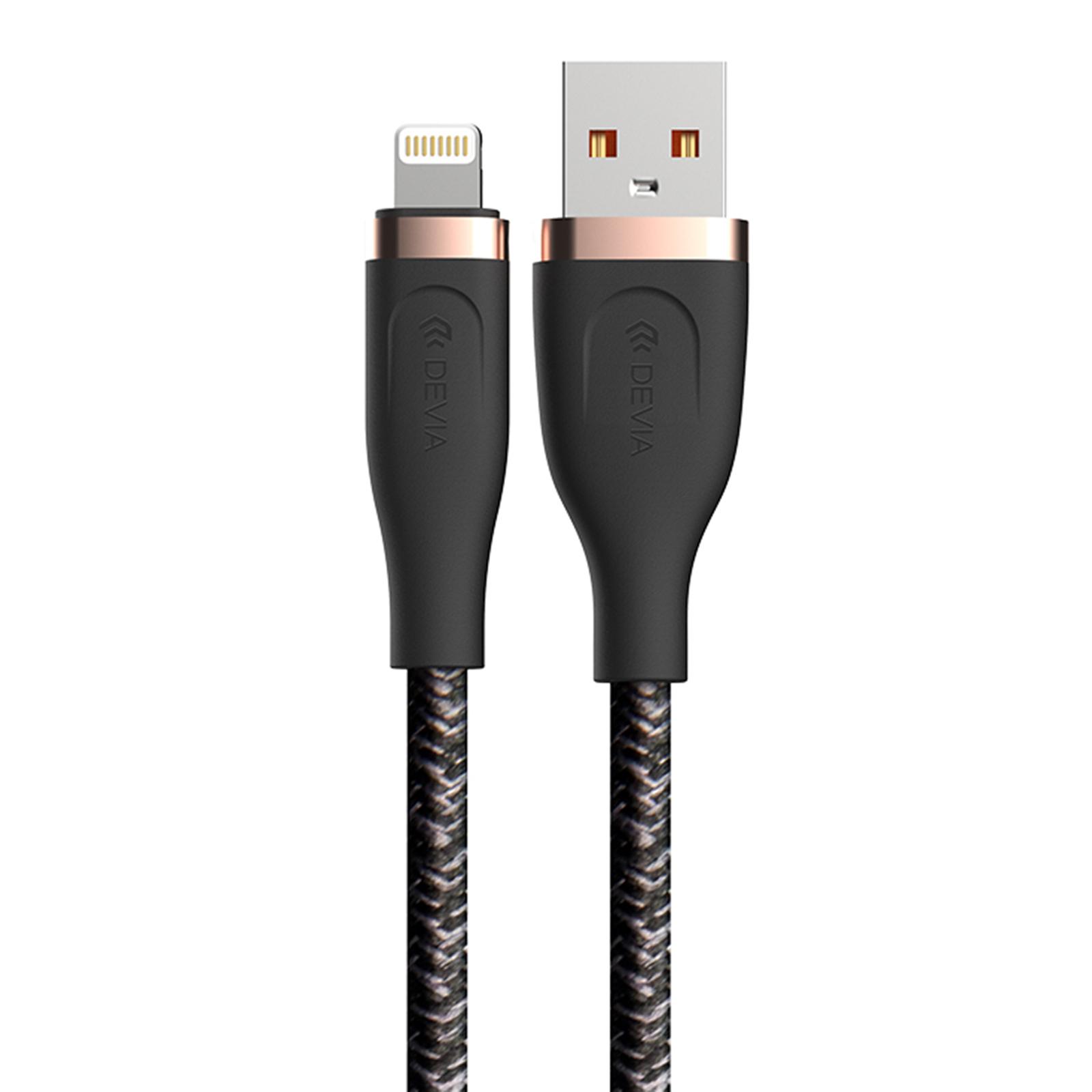 

DEVIA Star Series EC417 1.5м Кабель USB-A до Lightning 2.4A Швидка Зарядка Кабель для Синхронізації Даних Black