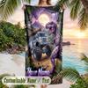 Monster Truck Theme Beach Towel Personalized Custom Name & Text Soft Quick Dry Beach Towel for Swimming Travel