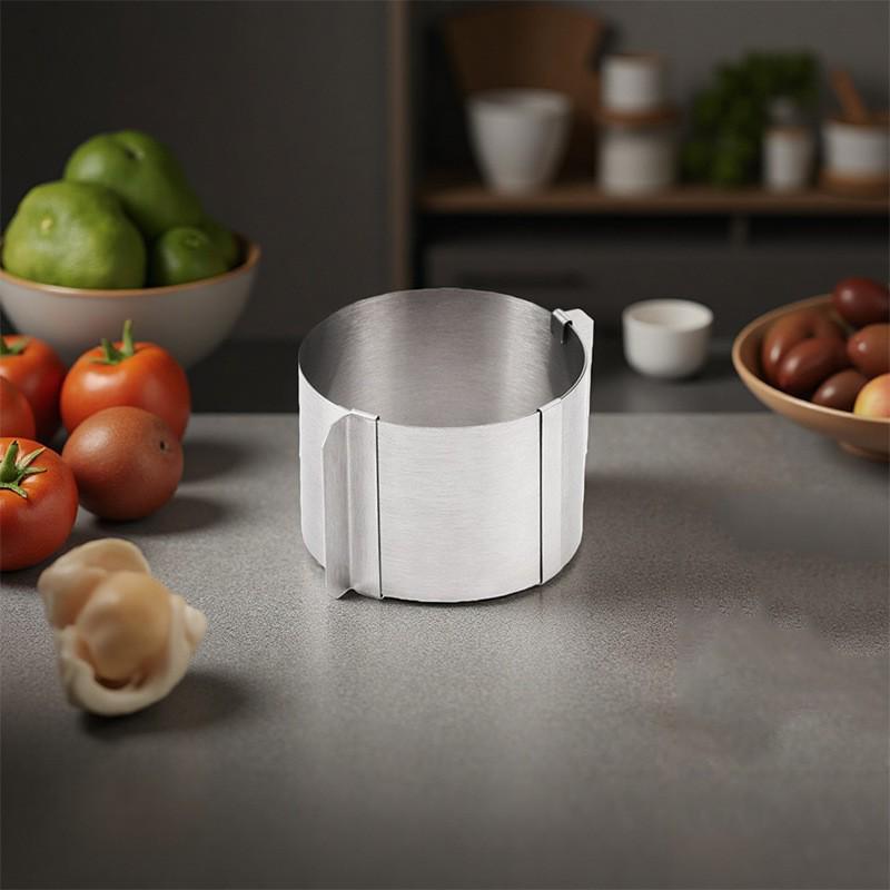 4-Inch Stainless Steel Adjustable Mousse Ring Cake Mold (6-10cm) for Mini Chiffon Cakes