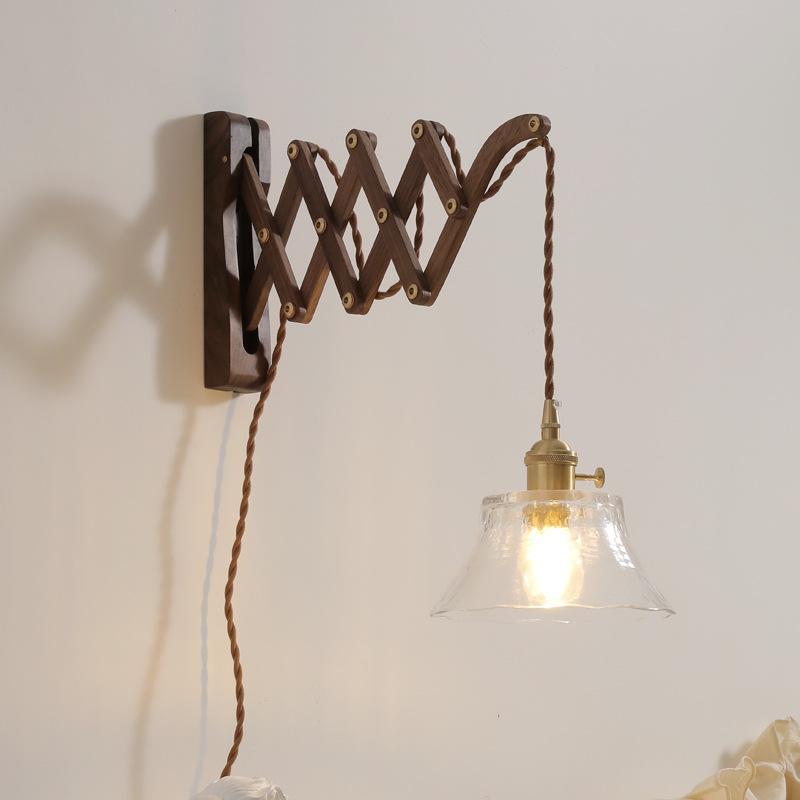 

Walnut Copper LED Wall Lights Fixtures Balcony Bedroom Living Room Home Decor Modern Bedside Lamp Applique Da Parete