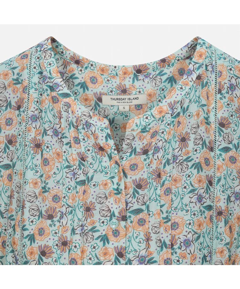 THURSDAY ISLAND Flower Pintuck Dress_T254Mop218W