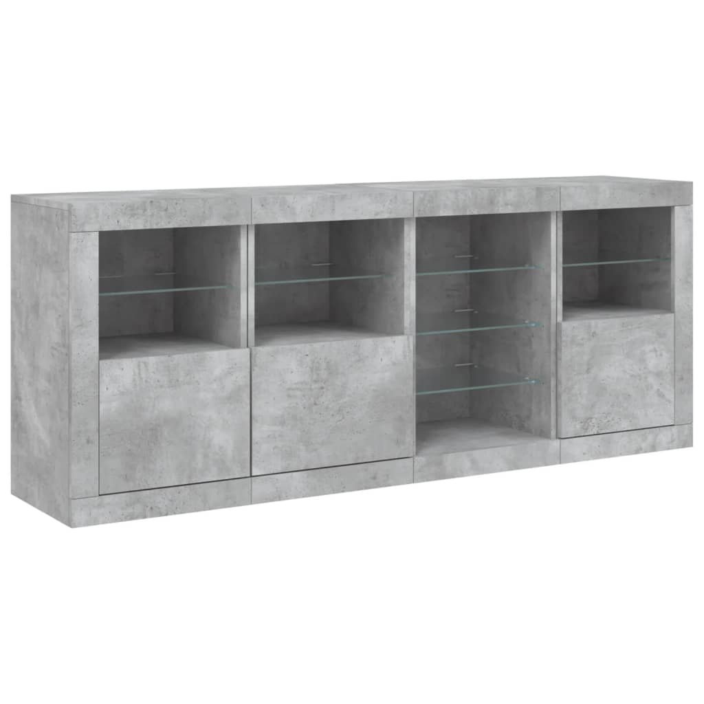 Vidaxl Szafka Z Oświetleniem Led, Szarość Betonu, 164X37X67 Cm