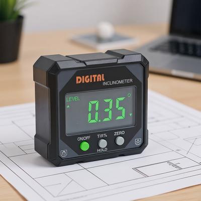 Digitaler Winkelmesser LED-Bildschirm 4-seitige magnetische Winkelmessung Verschleißfest Tischsäge Gehrungswinkelmesser Holzbearbeitung Messwerkzeug
