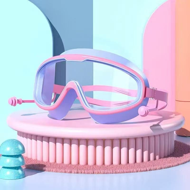 Kids Swimming Goggles Big Frame HD View Anti-fog Waterproof Children's Swim Goggles Boys and Girls Multi-color To Choose