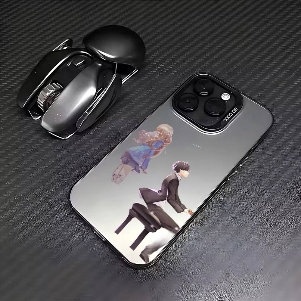 

Грустная А-Аниме Твоя апрельская ложь Чехол для телефона для iPhone17,16,15,14,13,12,11 Plus,Pro Max Цветной Посеребренный Внутренняя крышка iPhone16promax