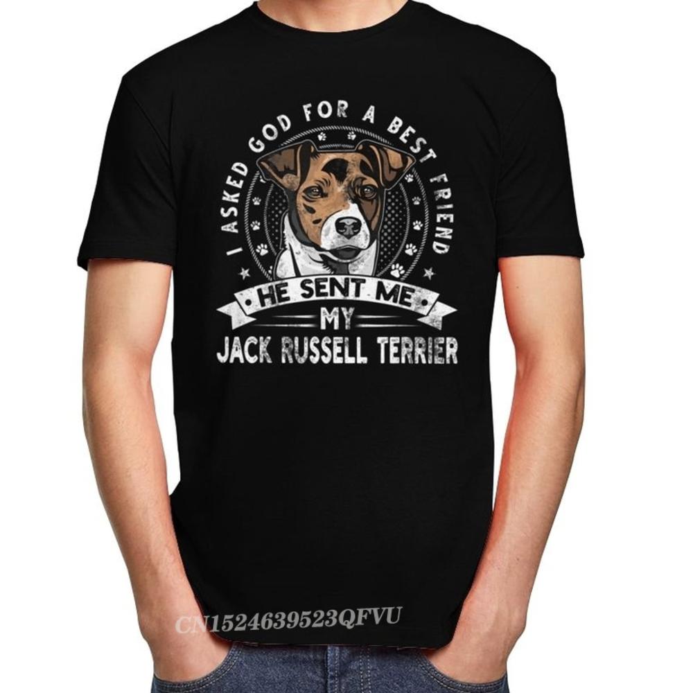 Grunge Style Jack Russell Terrier Men Camisas Men Casual Dog Friend Tshirt Distressed Print Premium Cotton Tee Camisas