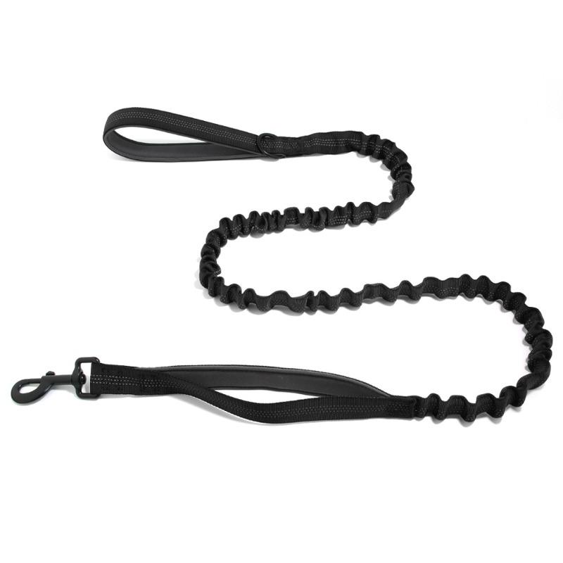 Dual Handle Elastic Dog Leash Shock Absorb Bungee Reflective Walking Lead for Medium Large Dogs Anti-Burst Pets Training Leash