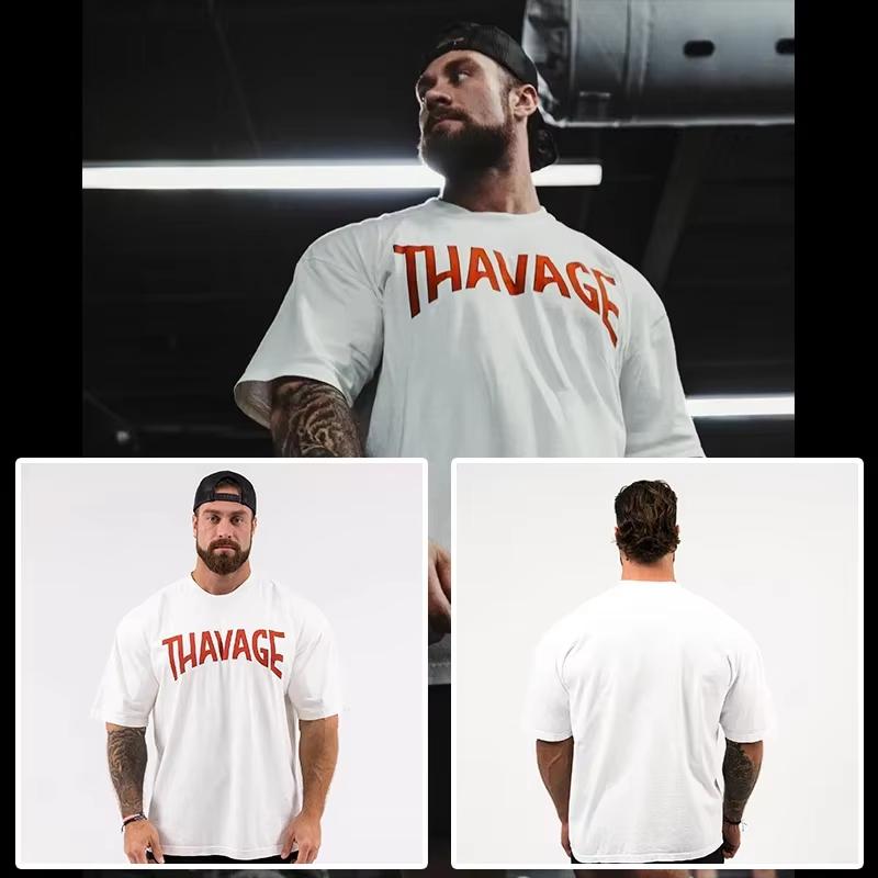 

2025 High-quality New Gym Fitness T-shirt Loose Oversized Cotton Men s Short Sleeved Fitness T-shirt Summer Training Jogging Top XL