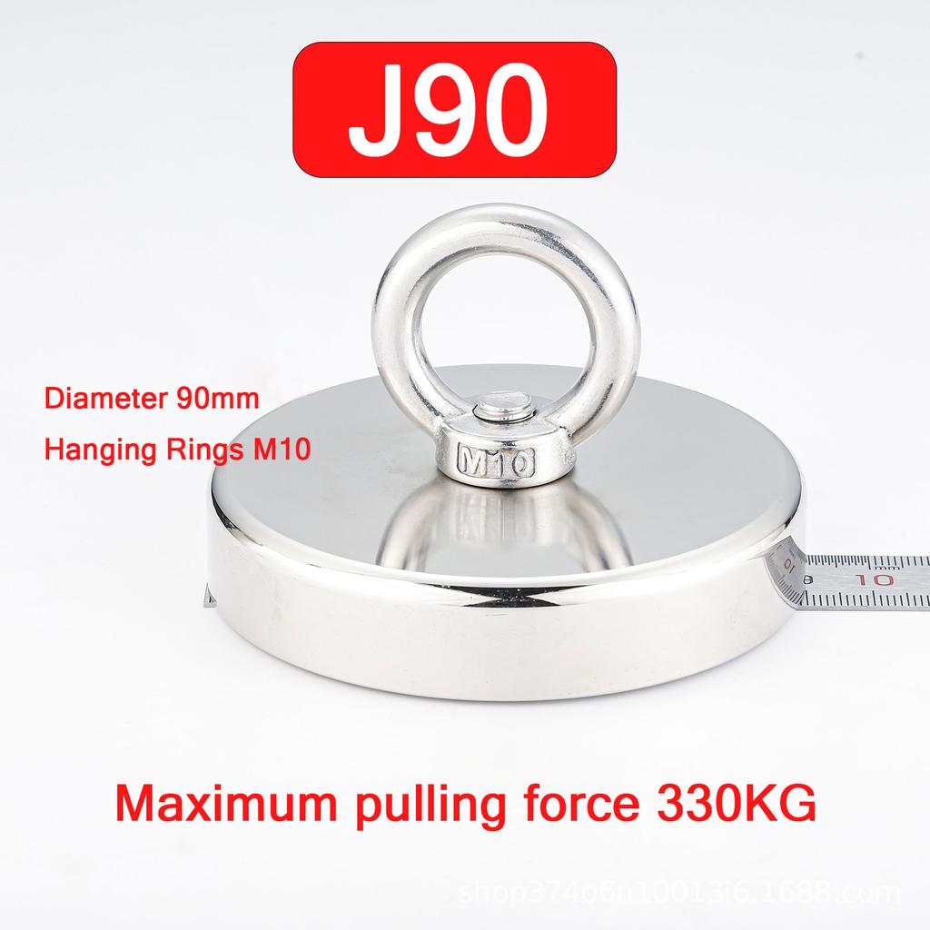 D48 D60 D75 D90 Super Strong Neodymium Fishing Magnets, Rare Earth Magnet with Countersunk Hole Eyebolt for Retrieving In River