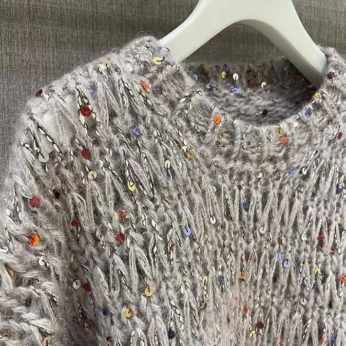 250g Handmade Size Sequin, Internet Famous BC Sequin Sweater, Same Style, Colored Yarn, Hundred Matching Thread, Yarn
