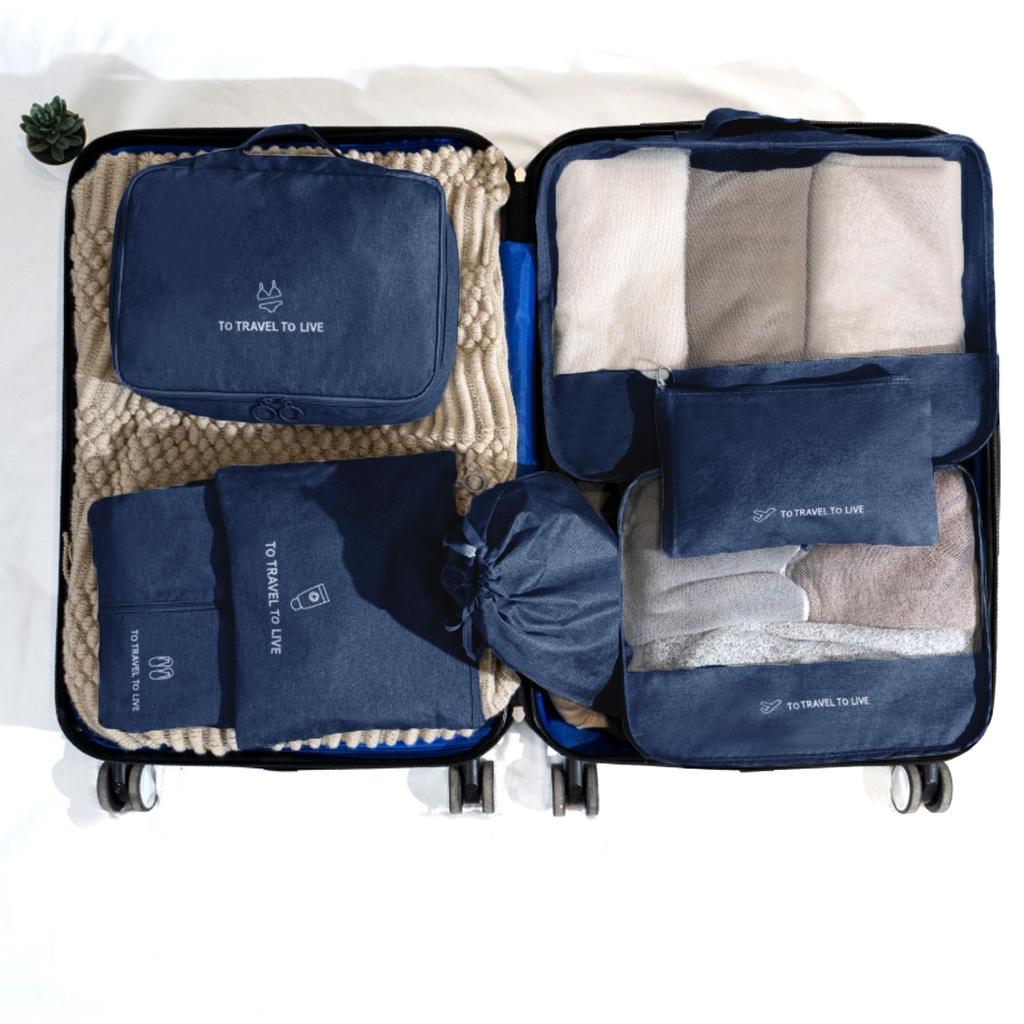 Organizer cases for suitcases for clothes, underwear, cosmetics, 7 pieces