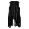 Fringe Sleeveless Jacket Women Leather Suede Tassels Vintage Cowgirl Coat Women Cardigan Sleeveless Jacket Chaqueta Mujer