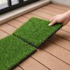 Artificial Grass Mat, 12 x 12 Inch Square Fake Grass Rug, Interlocking Faux Green Turf Patch Tiles for Balcony, Patio, Deck,