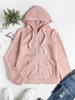 Women's Casual Solid Color Sports Hooded Zipper Jacket Sweatshirt Cardigan Top