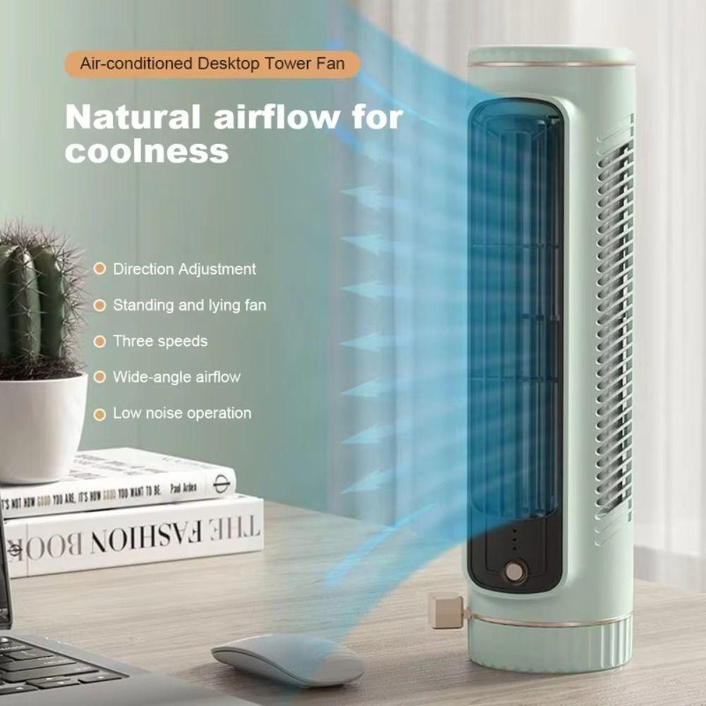 USB Rechargeable Hole-Free Mount Fan Compact Leafless Design USB Rechargeable Fan Lightweight Portable Air Cooler Office Use
