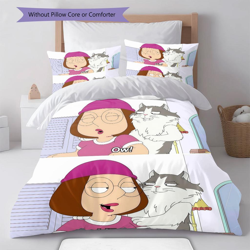 Meg Griffin Pattern Bedding Home Decoration Birthday Gift ( 1 Duvet Cover + 2 Pillowcase, Without Core),fan Merchandise.