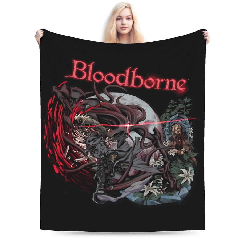 Bloodborne Video Game Blanket Velvet Decoration Portable Super Warm Throw Blanket for Bedding Office Bedding Throws