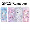 Embossed 3D Crystal Animal Stickers Melody Relief PVC Drop Particle DIY Crafts Decorative Decals