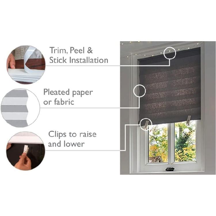 Lightproof Pleated Window Panel For Home And Offices Use Nonwoven Materials Easy To Trim