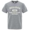 Holiday 1961 Work Life Balance Enjoyable Tops Men Summer Oversize T-Shirts Cotton Loose T Shirts Fashion Breathable New T Shirt