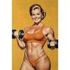 Poster and Print Canvas Painting Body Building Weightlifting Wall Art Picture for Gym Room Decor Retro Girl Exercise Fitness