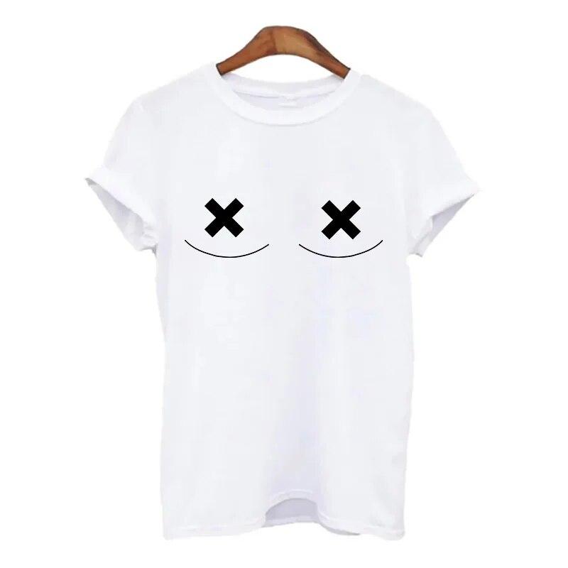 Летние футболки для женщин harajuku с принтом «сиськи и грудь» — фото 15