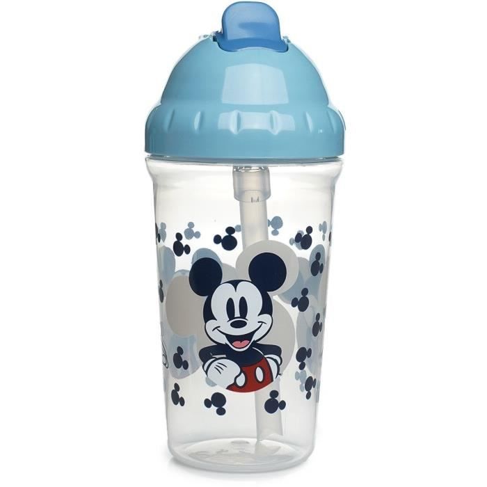 Becher mit Strohhalm - THERMOBABY - 295 ml - Auslaufsicher - Clip - Mickey Cool