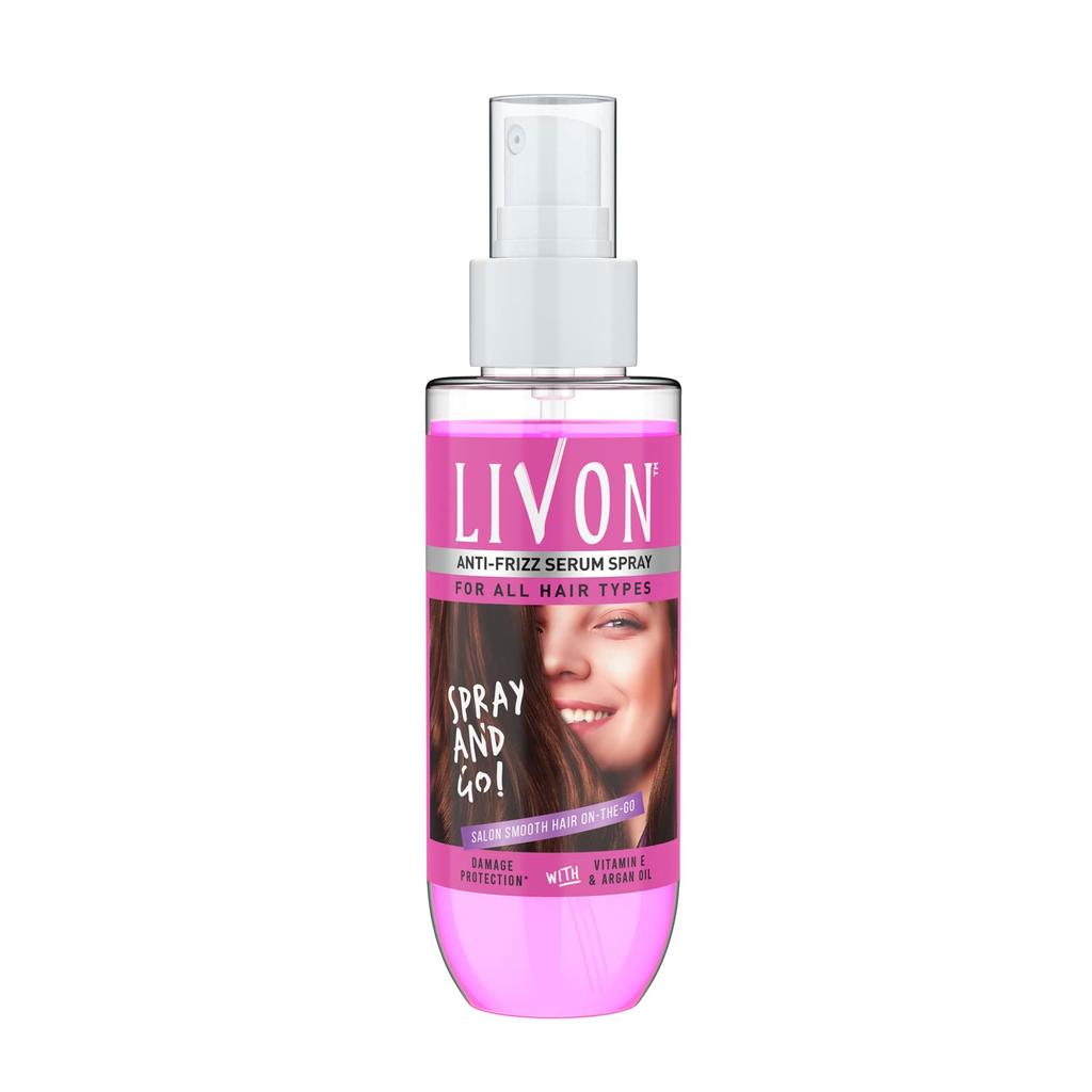 Livon Shake And Spray Hair Serum 100ml Frizz Control Gloss Boost Lightweight Hair Mist For Smooth Shiny Salon Finish Anywhere