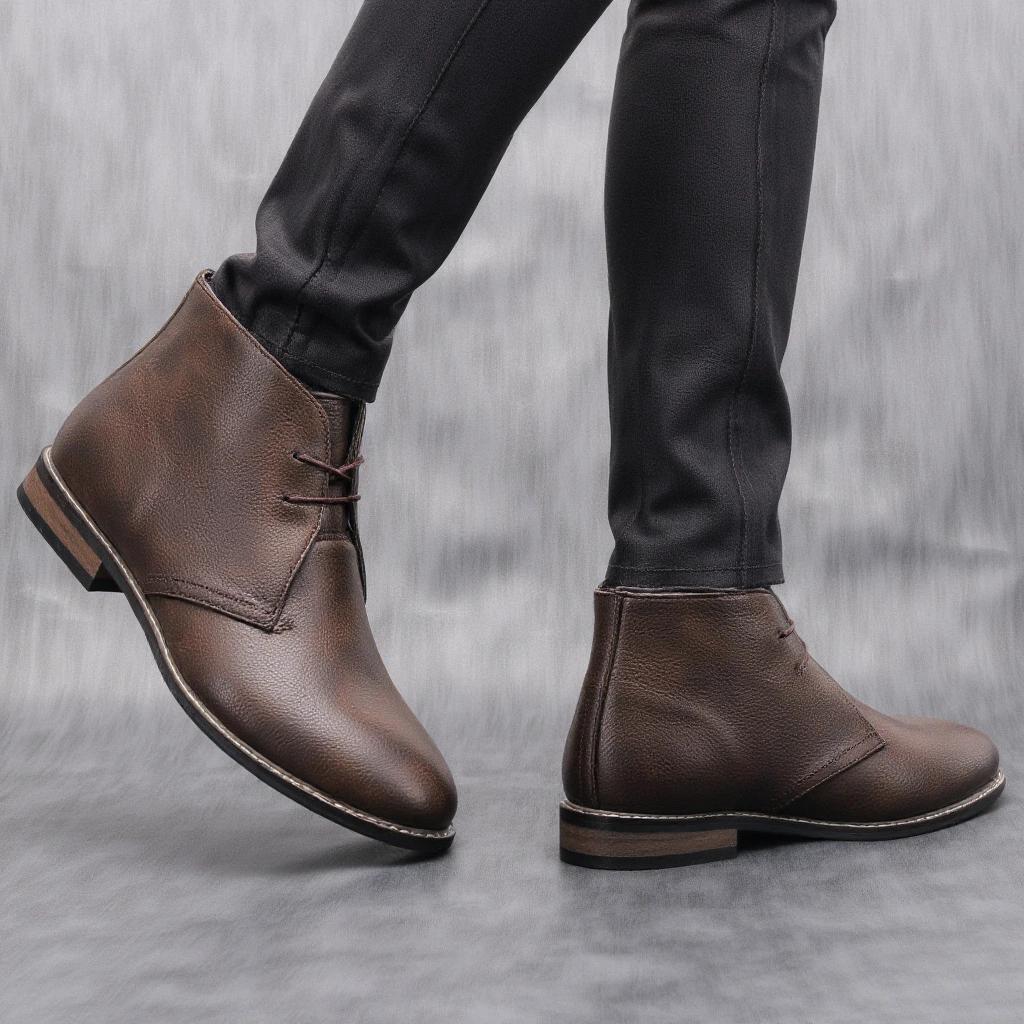 Herrenstiefel im Retro-Stil Lederstiefel Herren Stiefeletten #KD581