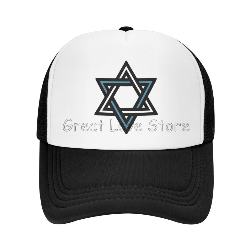 Star of David Print Mesh Baseball Caps Summer Fashion Breathable Snapback Hats Sun Protection Hats Adjustable Snapback Cap