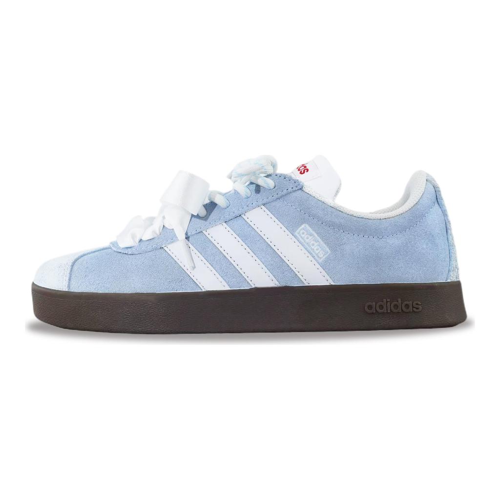 Adidas VL COURT 2.0 Slip Resistant Abrasion Resistant Low top Skateboard Shoes Unisex Light Blue HQ1802(Team129-)
