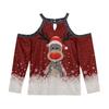 2023 European Christmas Reindeer Off-Shoulder Long Sleeve Top: Women's Casual Fashion