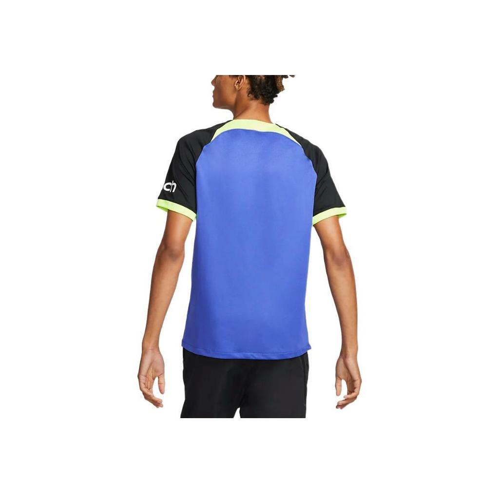Nike Tottenham Hotspur Letter Logo Print Spliced Crew Neck Pullover Short Sleeve Football Shirt Men Tops Lapis-Blue DM1837-431