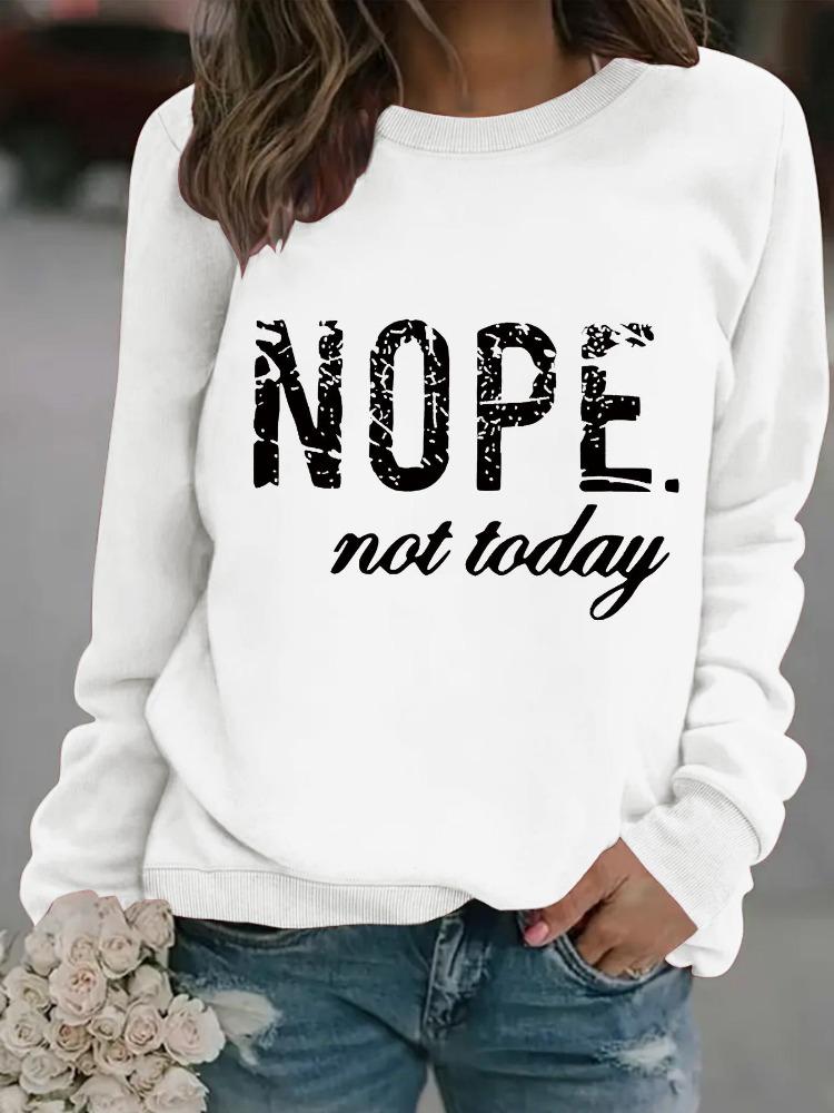 Casual Women Long Sleeve Slogan Printed Sweatshirt Fashion European American Cross Border S белый