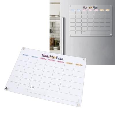 Clear Acrylic Planning Board with Magnet Fridge Dry Erase Whiteboard for Weekly Monthly Scheduling Home Classroom   Use